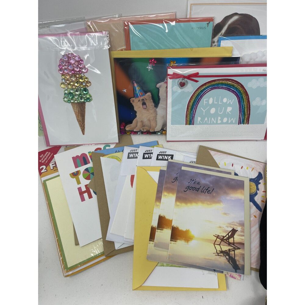 Lot 25 New Greeting Cards Variety Papyrus, Just Wink, Hallmark Signature + More